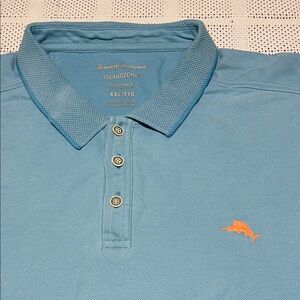 Tommy Bahama Blue Polo with Orange Logo